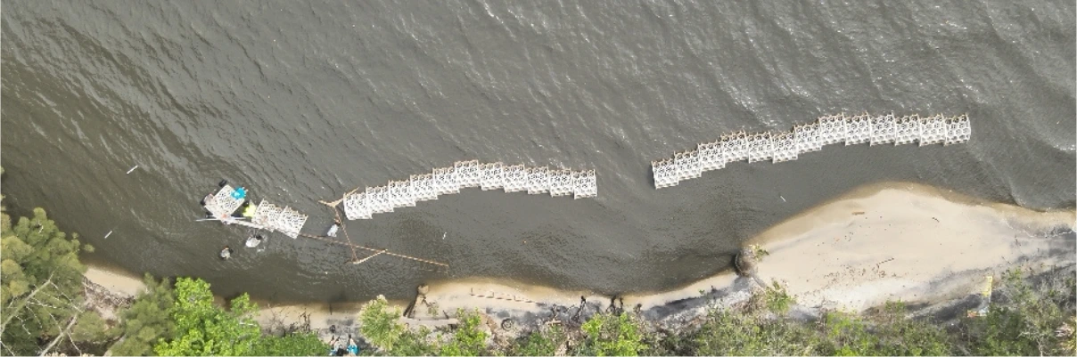 South Florida Reef Arch installation — progress view 1